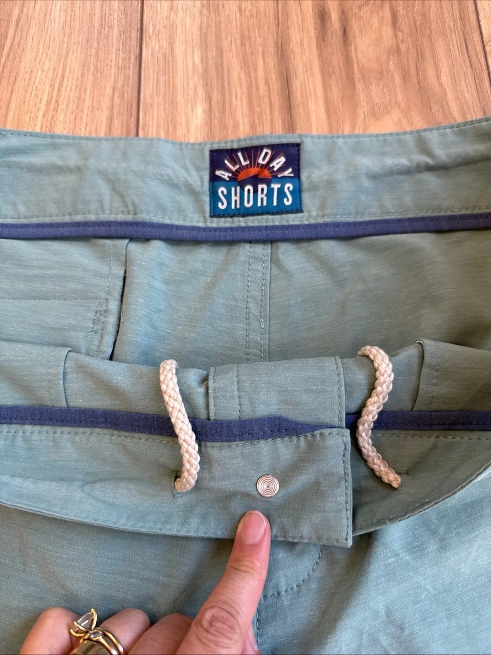 Faherty All Day Shorts Green Chino Drawstring Stretch Casual Size 36 9